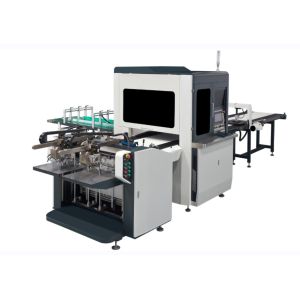 China Bi-Channel Intelligent Fully Automatic Rigid Box Hardcover Visual Positioning Paper Gluing Machine wholesale