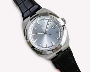 China classic Black Leather Strap Wrist Watch 40mm Case Diameter With White Dial Color on sale