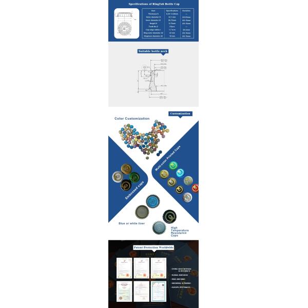 Beer Bottle Crown Cap Beer bottle lid ring pull cap easy open plug glass bottle end standard size