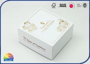 China Cardboard Paper Present Box With Cutomize Hot Gold Stamping Lid wholesale