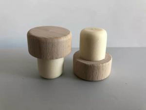 China Customized Natural Beech Wooden Wine Cork Stopper/Wine Bottle CapWholesale wooden top synthetic wine bottle cork stopper wholesale