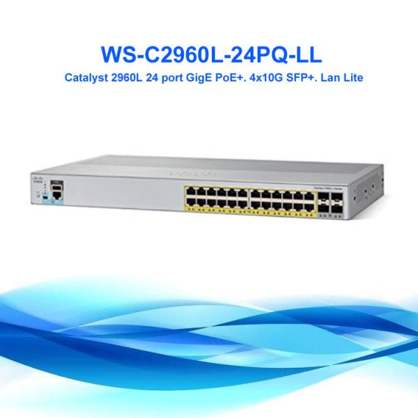 LAN Lite Cisco Network Switches Gigabit Ethernet WS-C2960L-24PQ-LL 1 Year Warranty