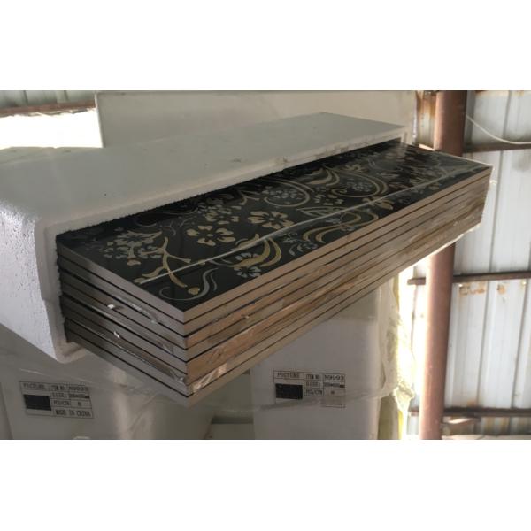 30x60cm Golden Flower Pattern Polished Tile for Floor and Wall