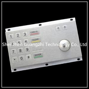 China Stainless Steel Industrial Keyboard With Trackball For Atm / Kiosk on sale