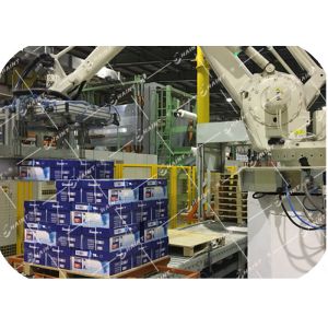 China Paper Mill Automatic Palletizer Machine , Robotic Palletizing System For Carton Boxes wholesale