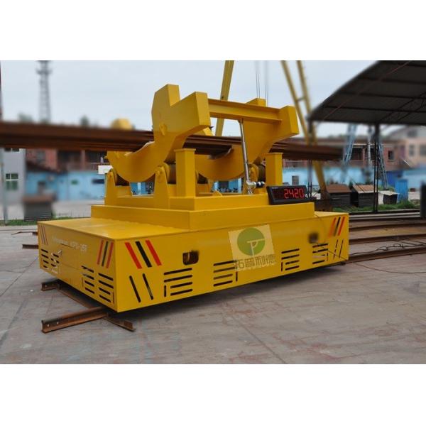 High temperature conductor rail power billet transfer cars on arc-shaped rails