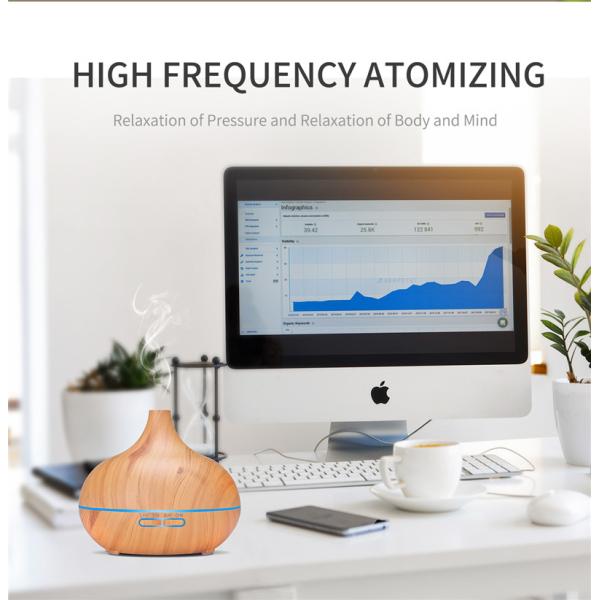 HomeFish Wood Grain USB Ultrasonic Aroma Humidifier Mist Output 30ml/H