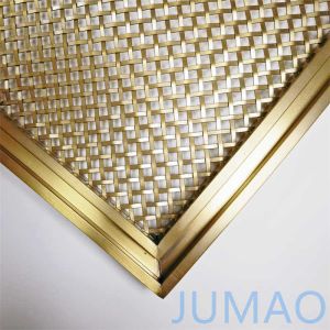 China Custom Mild Steel Cabinet Mesh Inserts Gold Galvanized Surface wholesale