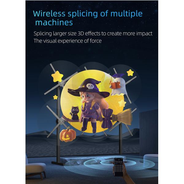 LED Holographic Image Projector Remote Control 3D Fan Projector