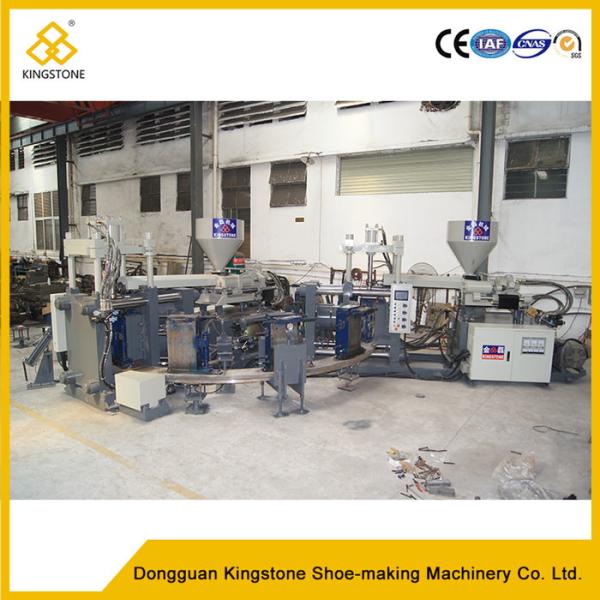 Three Color Full Plastic Rain Boot Making Machine For PVC / TPR Raw Material