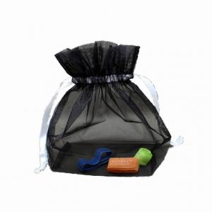 China Foldable Mesh Nylon Drawstring Bags Portable Small For Gift wholesale
