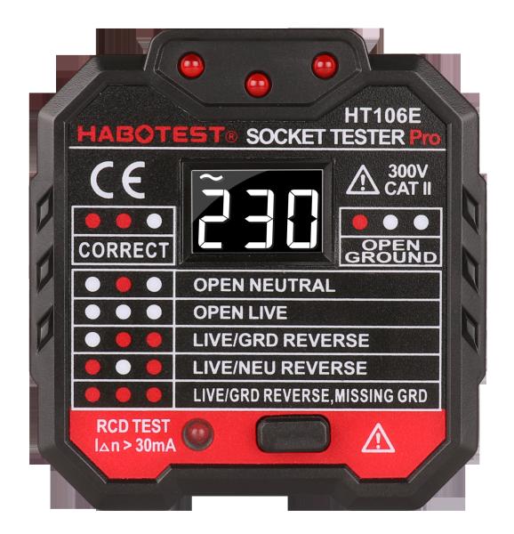 Quality LCD Display 250V EN61010-1 Socket Plug Tester , Socket Tester With RCD Test for sale
