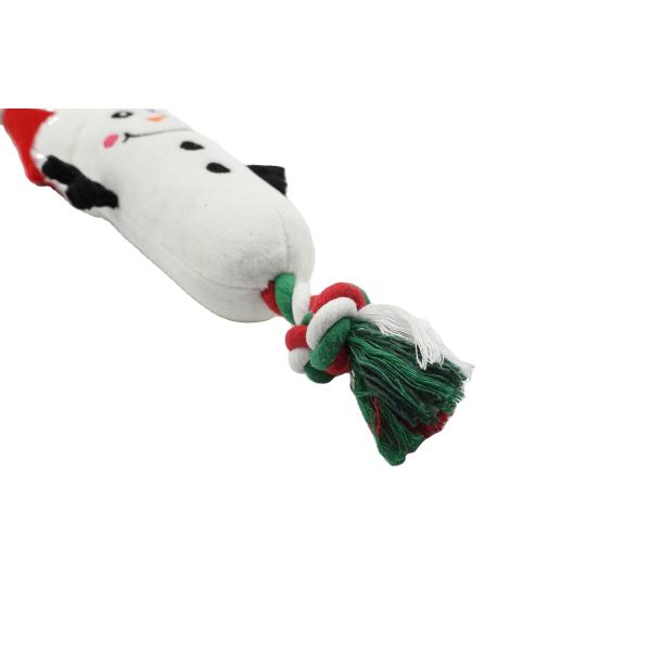 EN71 Machine Washable Plush Rope Dog Toys With Squeaker Christmas