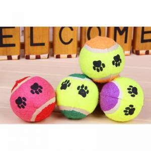 China 6CM natural rubber short pile plush light Dog tennis Chewing toy wholesale