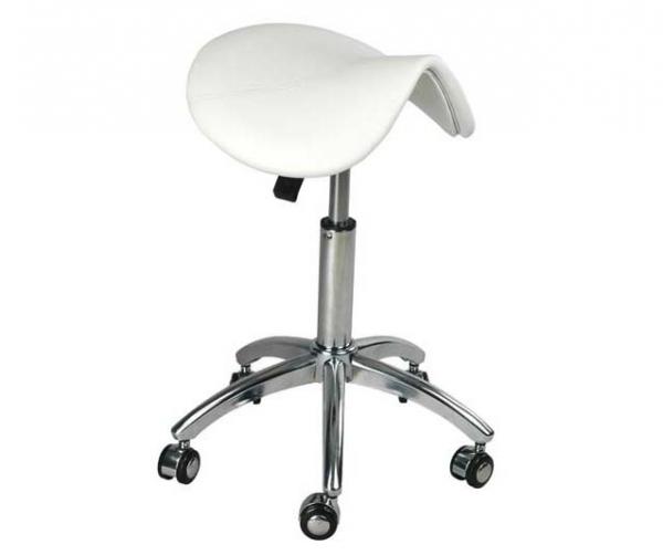 Quality Ergonomic Saddle Seat Office Chair Stool , White Saddle Leather Chair Swivel Freely for sale