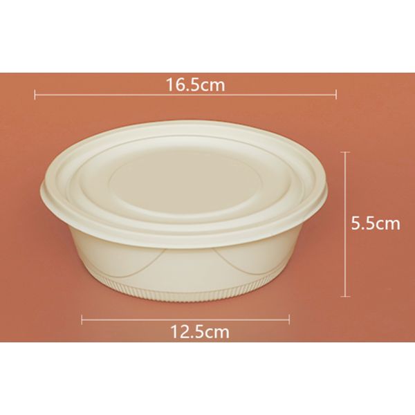 Biodegradable Microwavable Disposable Corn Starch Bowl With Lid