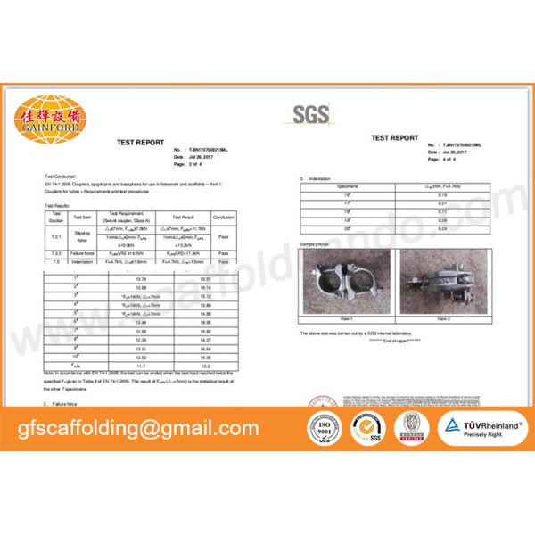 Scaffolding Class A drop forged swivel coupler rotated clamp 48.3MM for Middle east oil and gas project