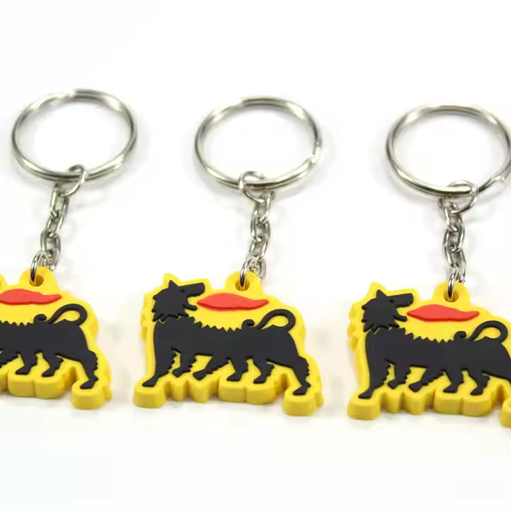 China Factory Wholesale PVC Cartoon Animals Custom Rubber 2D Soft Design Keychain Custom Keyring wholesale