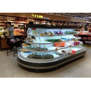 Semi Vertical Oval Island Open Display Cooler Multideck