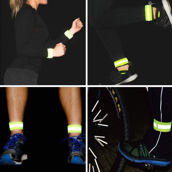 Military Phone Soft Reflective Armbands With Lights High Visible Elastic Fabric Reflex Wristband