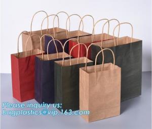 China High Brightly Brown Kraft Paper Bag With Handle Custom Print Logo,Kraft Paper Shopping Bag with Logo bagplastics, bageas wholesale