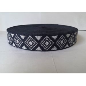 China 3cm Custom Jacquard Ribbon / Blue And White Stretch Ribbon For Garment Accessories wholesale