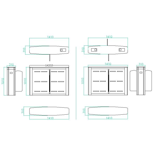 SS304 Face Recognition Sliding Gate Turnstile Passage Width 550mm