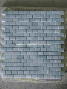 China Light Gray Green Marble Mosaic Tiles 1.25*2.5cm wholesale
