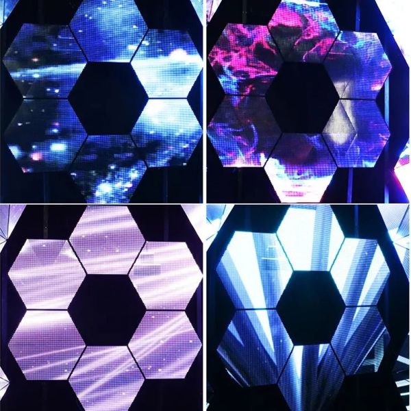 High Precision Hexagon LED Screen , Large Load Custom LED Display