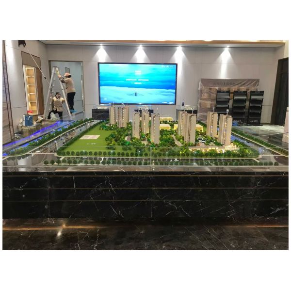 Multiple Building Architecture Models With Integrated Landscaping And Lighting