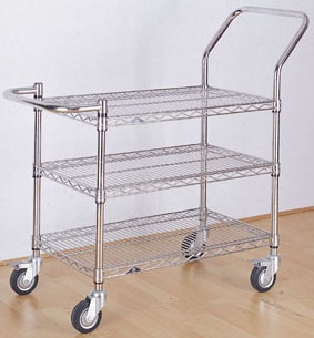 200KG Load 3" Casters Anti Static ESD Chrome mesh trolley