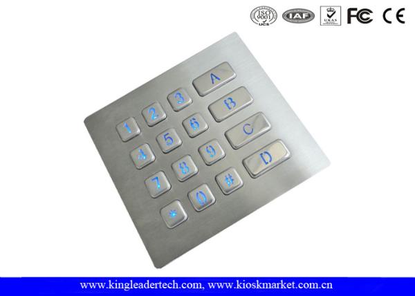 Quality Numeric Illuminated Backlit Metal Keypad 16 Keys for Security Access Control System for sale
