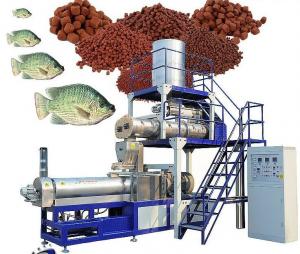 China Silvery Floating And Sinking Fish Feed Pellet Extruder Machinery With High Technology on sale