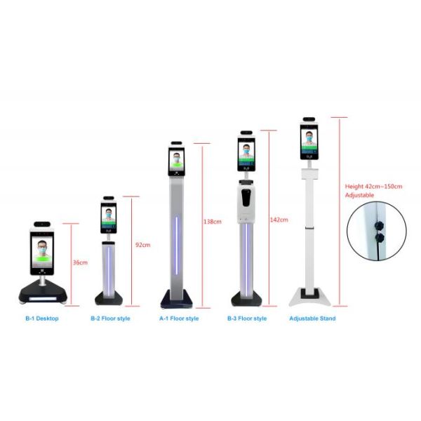 Office Wall-Mounted Face Recognition Door Lock , Facial Thermometer Scanner