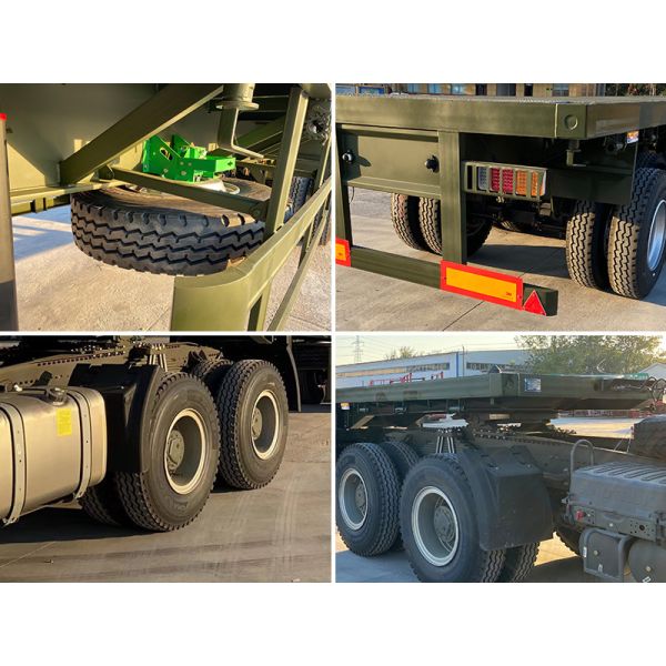 3 Axles Flatbed Semi Truck Trailer 40FT Container Transport Platform