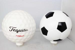 China Soccer Ball Tequila Glass Bottle With T Cork Screw Cap Full Coating Gradient Painting wholesale