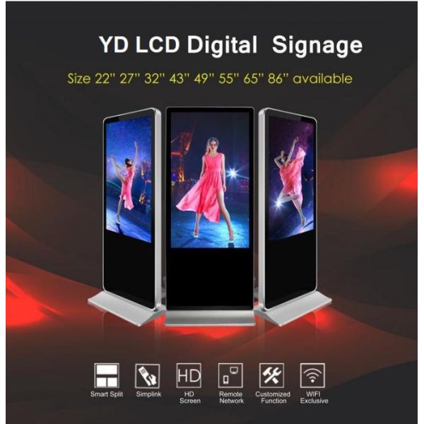55 Inch Digital Display Touch Screen Kiosk 450cd/M2 Digital Signage Display Kiosk