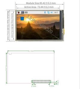 China 3.5 inch TFT lcd module with RTP, 480×320 resolution, HDMI interface, compatiable of Raspberry 4B/3B/2B wholesale