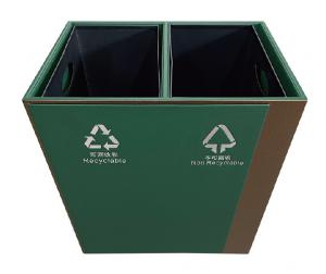 China Hotel Waste Bins Double Layer Trash Can PU Leather Cover wholesale