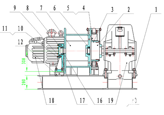 Rust Resistance Electric Hoist Winch / Cable Winches With Max. Lifting Load 3.2t