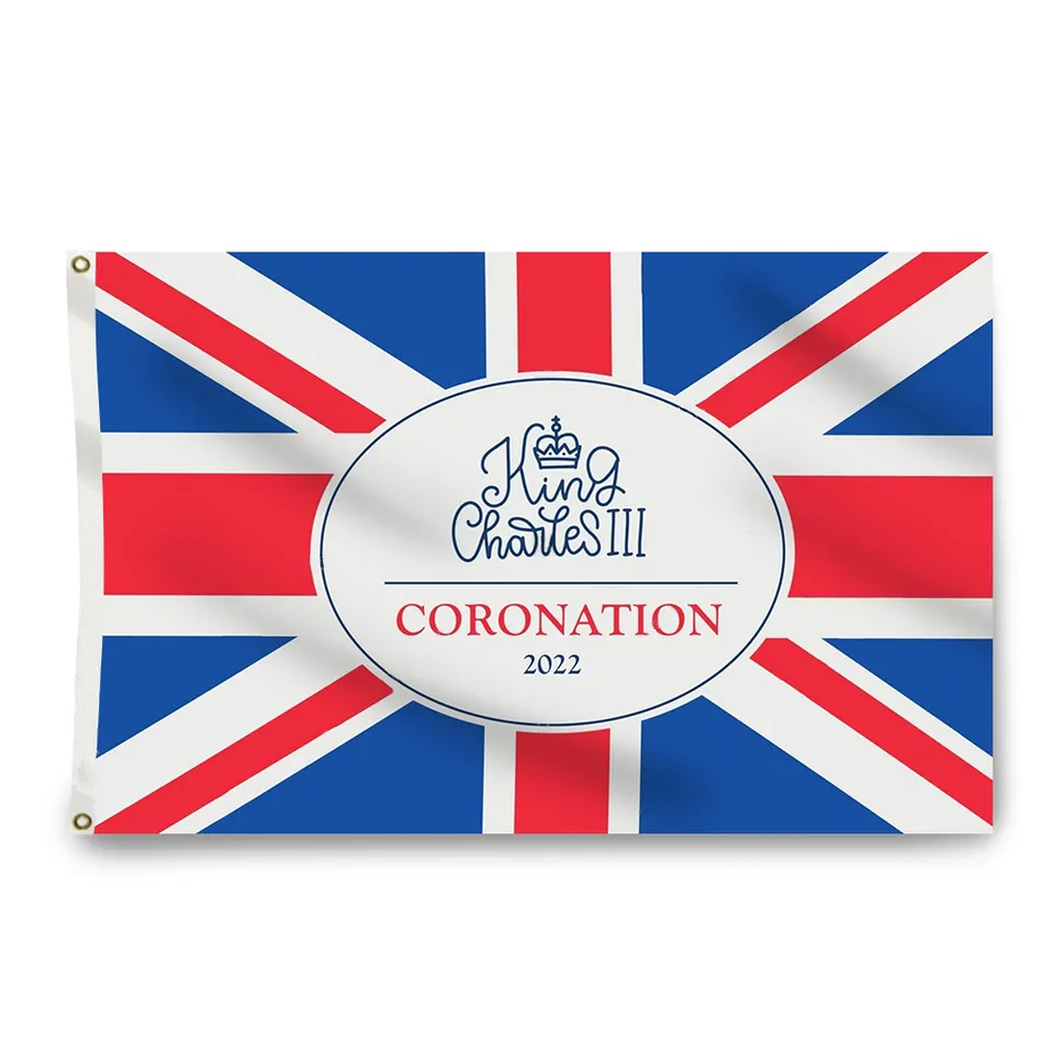 High Quality 3x5ft King Charles Flag UK King Charles III Coronation 2023