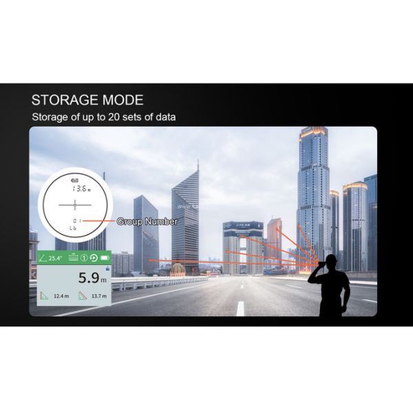 kaemeasu USB Charging Golf Rangefinder Big Screen Laser Range Finder Slope Switch Flagpole Lock J1500