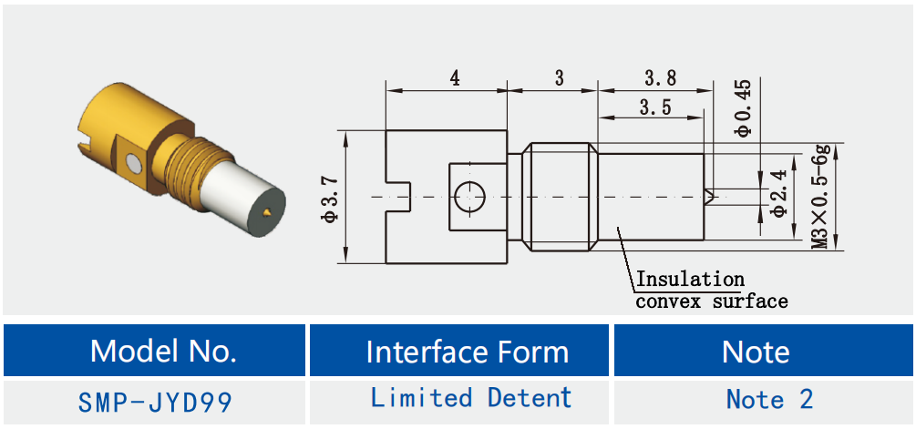 SMP Male Bulkhead PCB Mount RF Connector With Insulation Convex Surface