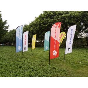 Custom Feather Banner Flags 110D Polyester 560cm Advertising Beach Flag