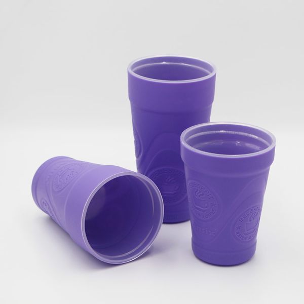 BPA Free 360ml 460ml 560ml Silicone Coffee Mug With Plastic Sleeve