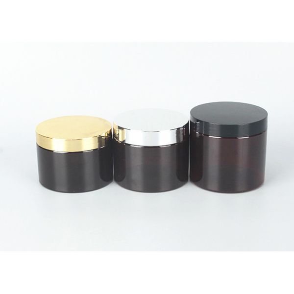 Cosmetic Food Packaging 100ml 150ml 200ml 250ml 300ml 500ml 1000ml Amber Black Pet Plastic Cosmetic Cream Jar with aluminum Lid