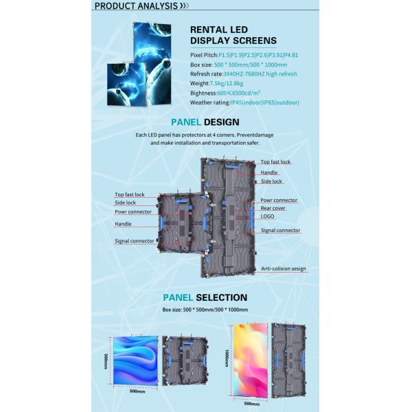 OEM Led Display Screen P2.6 P2.9 P3.91 for Flexible Rental and Video Wall Panel from Original