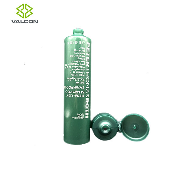 Half Transparent Shampoo Tube Packaging Green Flip Cap Pearlized Glossy Varnish