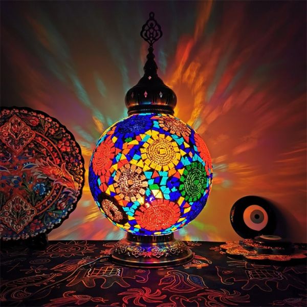 Big Size Turkish mosaic table Lamp vintage art deco Handcrafted table lamp(WH-VTB-12)