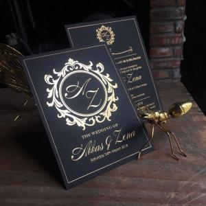 China Eco Friendly Printing Custom Wedding Invitations Foil Stamping Finish For Party wholesale